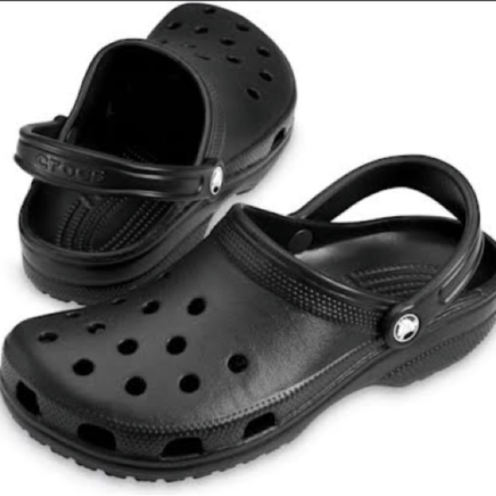 black Crocs, worn once, size M6 W8